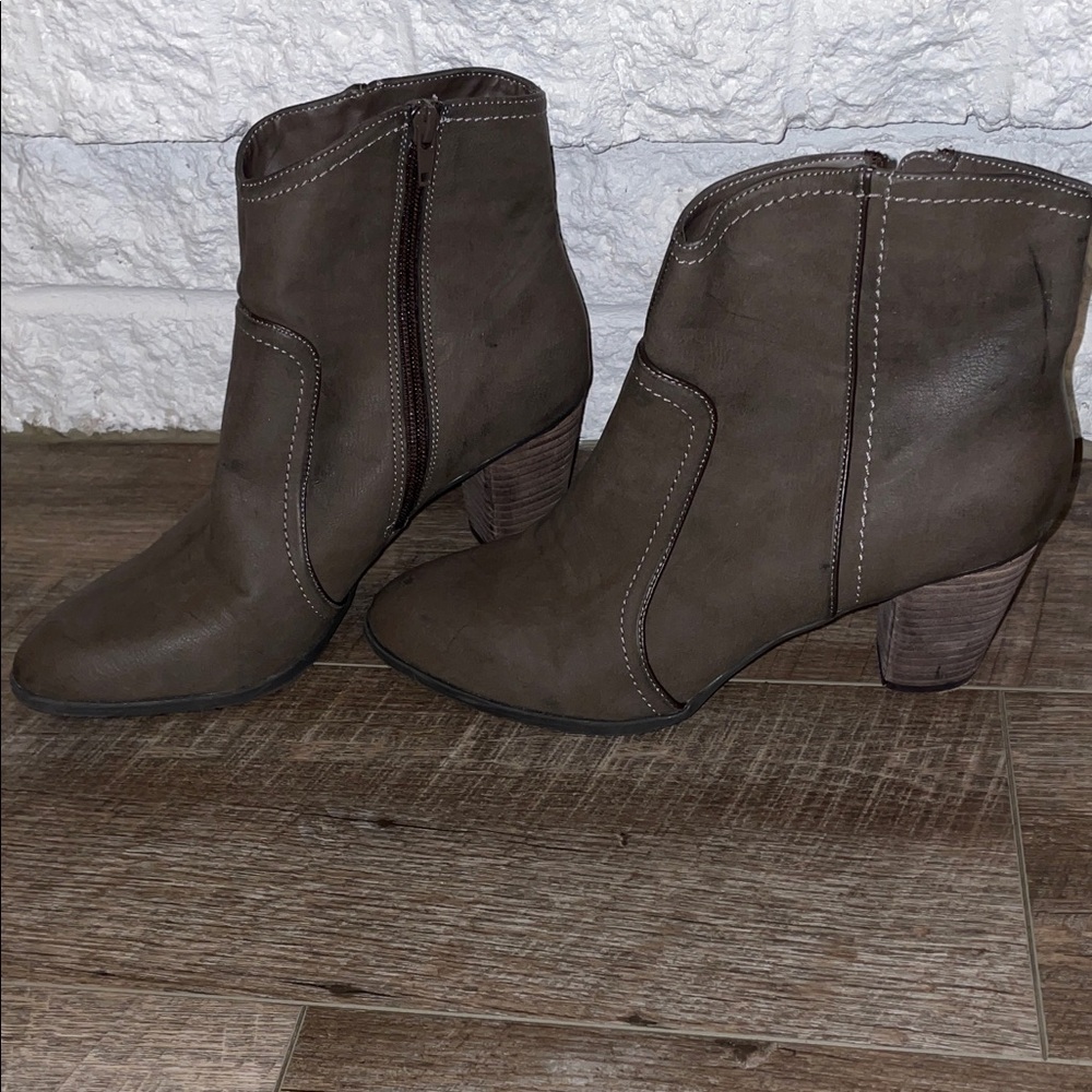 Bass Dark Grey Ankle Booties